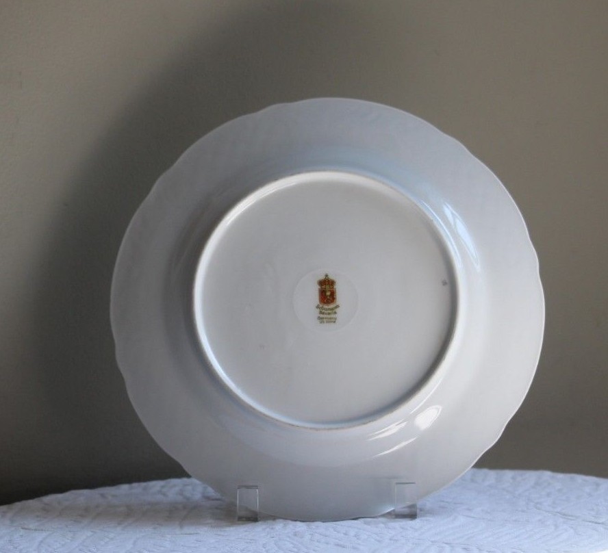 12 Antique Schumann Bavaria Empress Dresden Flowers Dinner Plates