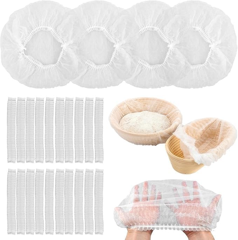 50 Pcs Bread Proofing Basket Non Woven Liner Non-Stick Dough, Modern, Round, Non