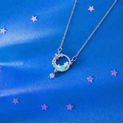 Moon Star Pendant Choker Necklace