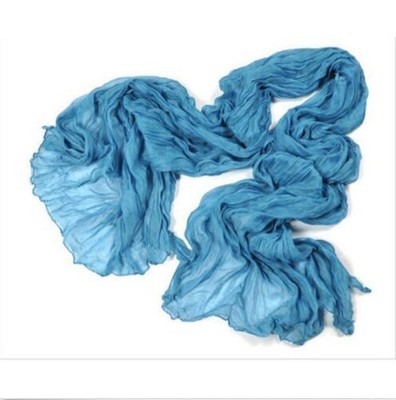 Womens Crinkle Long Pure Candy Scarf Wrap Shawl Stole Watermelon Lake Blue