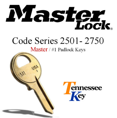 Master #1 Padlock Keys by code / Select your code /  Code 2500-2750