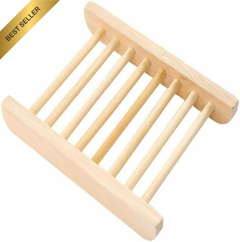 10Pcs Natural Wooden Bamboo Soap Dish Tray Holder Storage Soap Rack Box Soap Dis