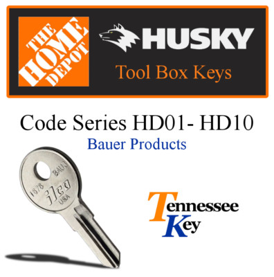 Husky tool box key / Cut by your keys code  / key code Series HD01-HD10