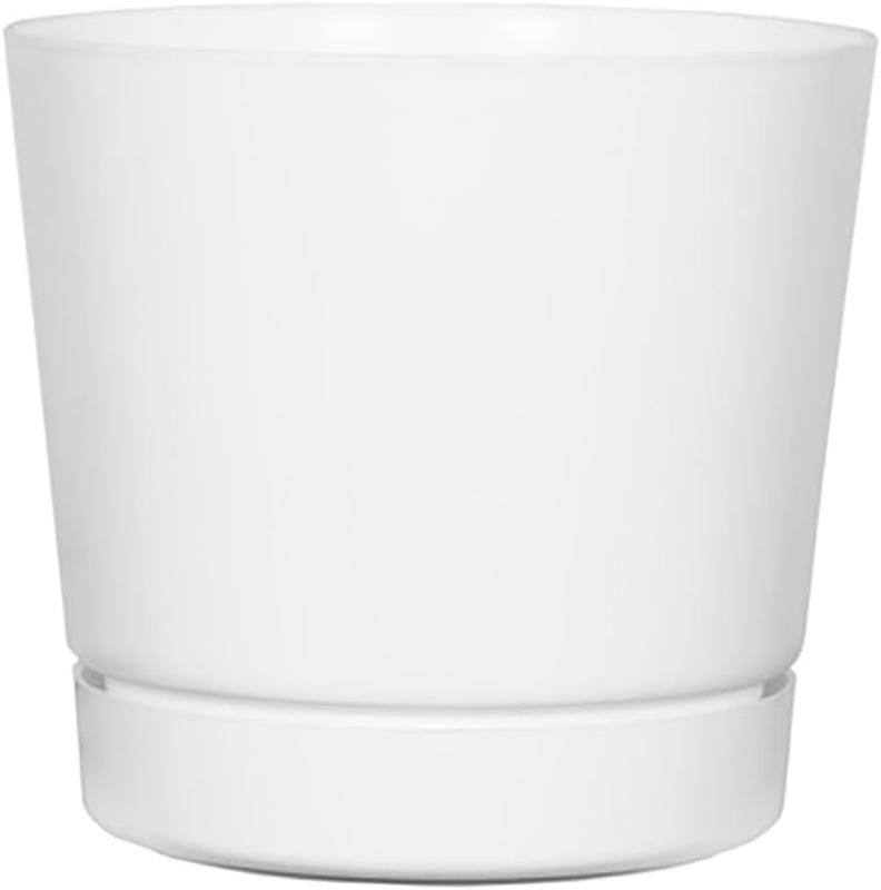 Majestic Full Depth round Cylinder Pot, Glossy White, 8-Inch (10082)