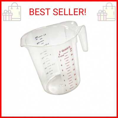 Winco PMCP-200 Measuring Cup, Polycarbonate, 2-Quart, Clear