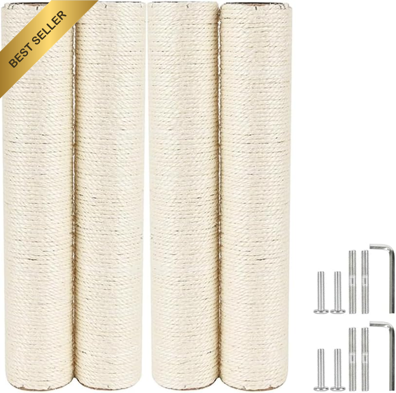 4 Pcs Natural Sisal Replacement Cat Scratching Post, Sisal Cat Climbing Frame, C