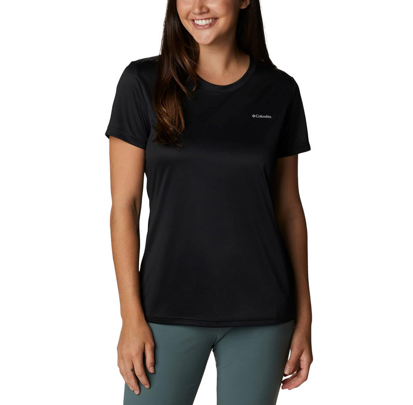 Columbia Women Hike Short Sleeve Crew Shirt Black Size XL