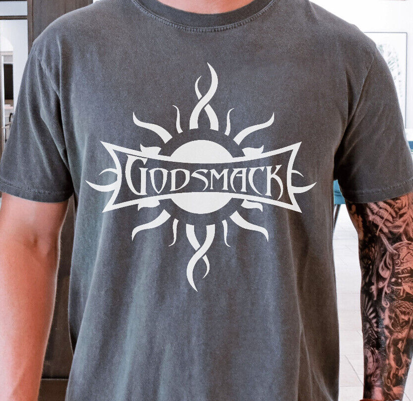 ミュージシャン GOD ONLY KNOWS BACK LOGO PRINT T-SHIRT M