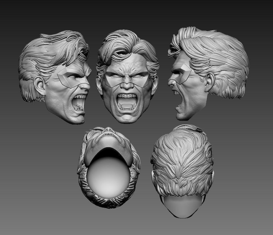 Hal Jordan Angry Screaming Green Lantern custom head for DC Comics action figure