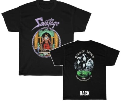 Savatage 1987 Madness Reigns On World Devastation Tour Shirt Black shirt