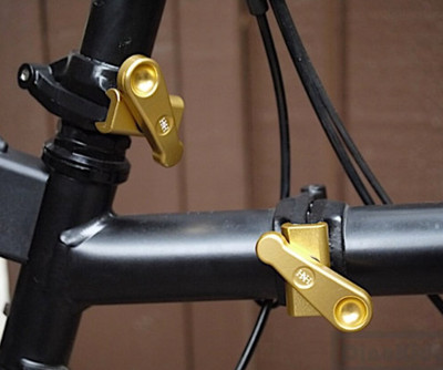 H&H Gold Aluminum Easy Shell Clamps + Moving Hinge Levers for Brompton Parts