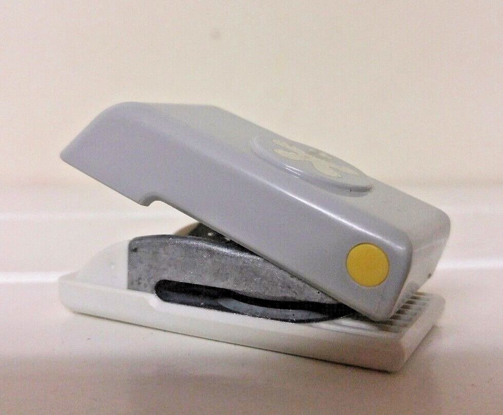 EK Success Vintage Retro Style Flower Slim Lock Down Paper Punch Gray White