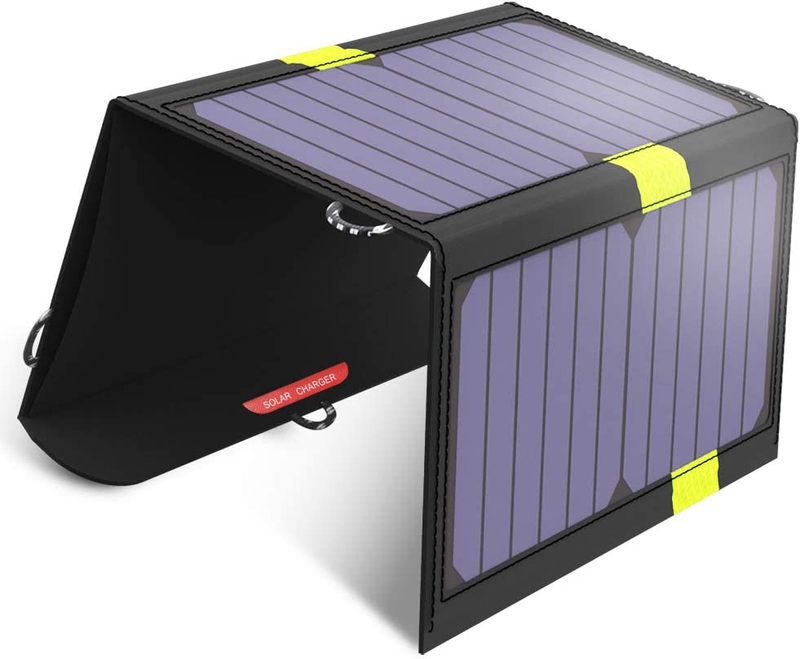 Monocrystalline Portable Solar Panel 20W Dual USB Ports (5V2A,Overall 3A) Foldab