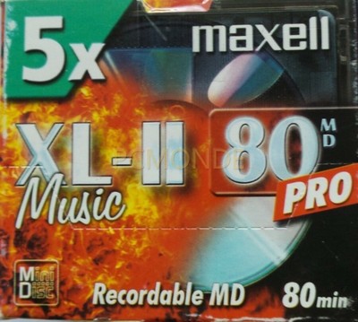 5x Maxell XL-II MD 80min Recordable Audio Minidisc