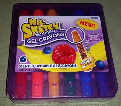2 Mr Sketch Scented Twistable Gel Crayon sets 6 Assorted Colors IN case FREE S/H