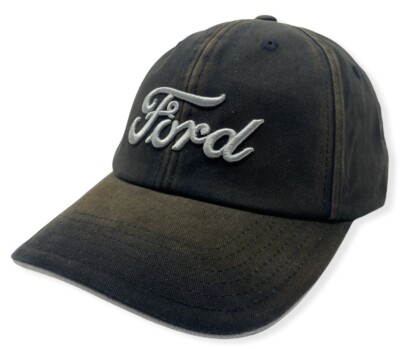 Ford Men's Official Licensed Chemical Washed Script Logo Adjustable Hat Cap