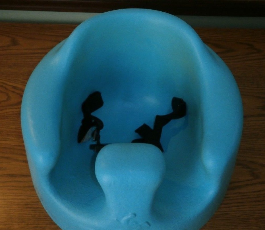 BLUE CHILD BUMBO SEAT FEEDING CHAIR WITH SAFETY STRAP
