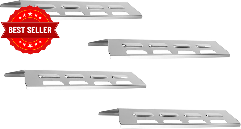 4 Pack Stainless Steel BBQ Heat Plate Cover, Burner Cover & Flame Tamer for Gas