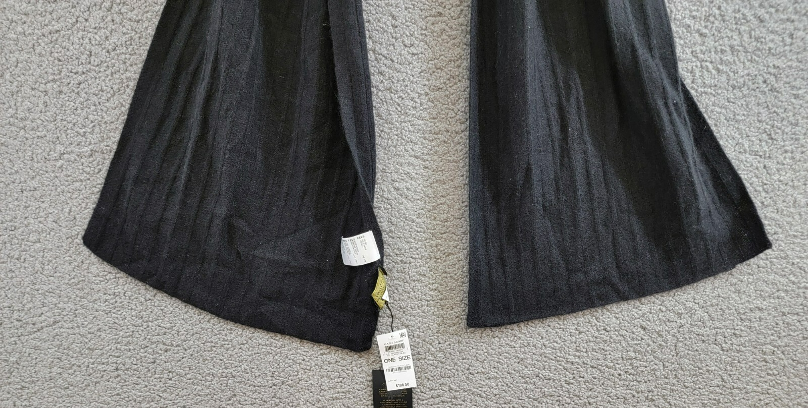 Charter Club Ribbed 100% Cashmere Scarf Women's One Size Classic Black - Picture 4 of 13
