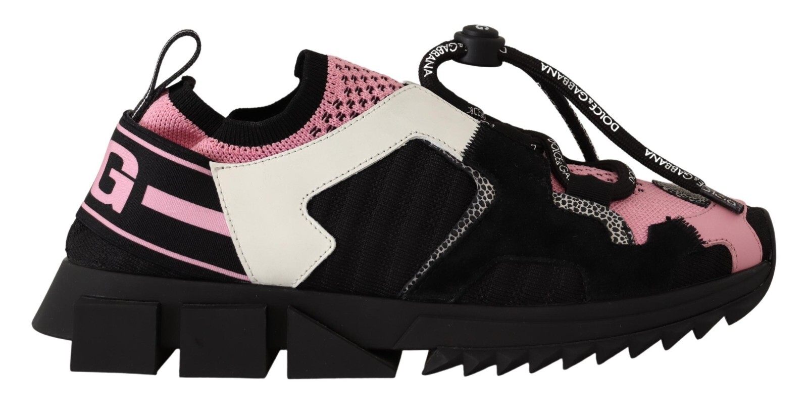 

DOLCE - GABBANA Shoes Черные розовые кожаные кроссовки EU37 / US6.5 900usd, Розовый