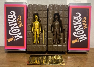 SUPER7 REACTION SDCC WONKA BAR GOLDEN TICKET CHASE LE200 + CHOCOLATE FIGURE