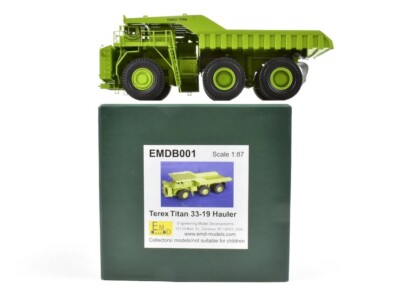 Terex Titan 33-19 Mining Haul Truck - Green EMD Brass 1:87 Scale Model #B001 New