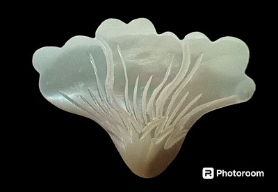 Mother Of Pearl Carved Jellyfish Brooch Lapel Decoration Pin