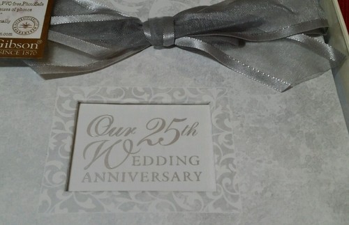 C.R. Gibson Deluxe Photo Book Our 25th Wedding Anniversary Photo Album Silver