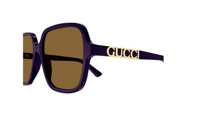 Pre-owned Gucci Gg1189s-005 Violet Violet Brown Sunglasses