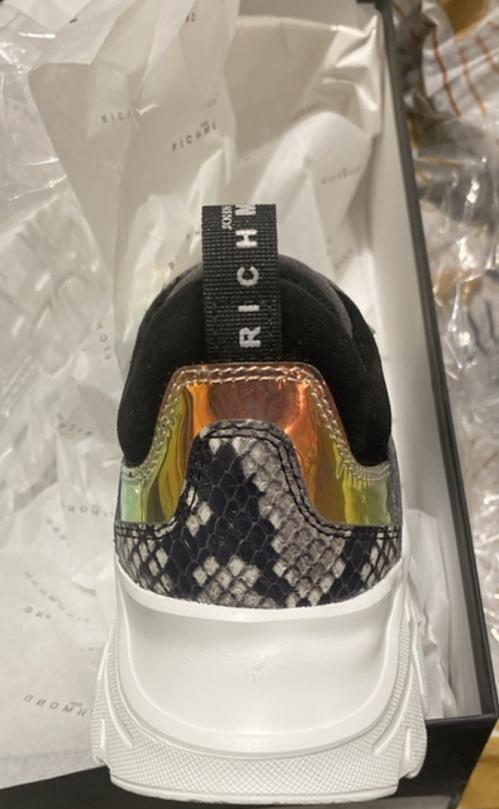 Pre-owned John Richmond Roccia Python Print Sneakers 3049d Shiny Snake Chunky 6 4.5 Mp$550 In Black