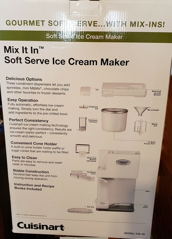 Cuisinart ICE-45 Mix It in Soft Serve 1-1/2qt Ice Cream Maker White