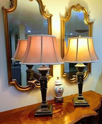 Neoclassical Medusa Head Accent Pair Table Lamps Gianni Versace Inspiration 1940