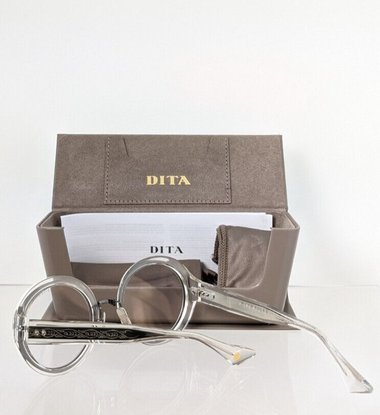 Pre-owned Dita Authentic  Sunglasses Micro-round Dts 406-a-03 Transparent & Gunmetal In Clear & Palladium