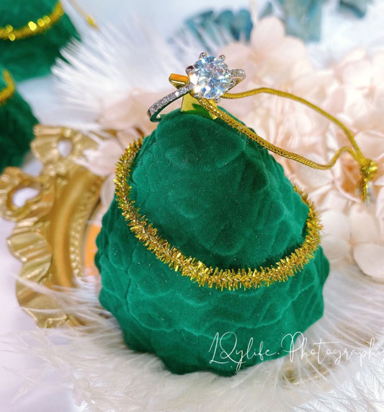 Earring Jewelry Case Christmas Tree Shaped Gift Boxes Organizer