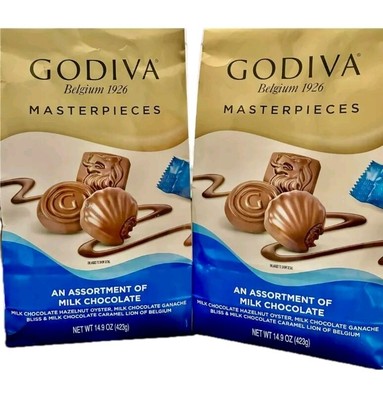Godiva Belgium Masterpieces Assortment of  Milk Chocolate 2 Pack 14.9 Oz Each 