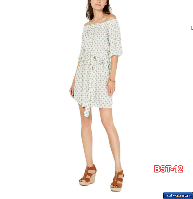 Michael Kors Womens Mini Dress Ivory Metallic Printed Mini Fit & Flare Dress S