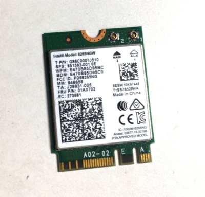 Intel 8265NGW Dual Band Wireless-AC 8265 PCI-E M.2 WLAN BT 4.2 WIFI CARD 01AX702