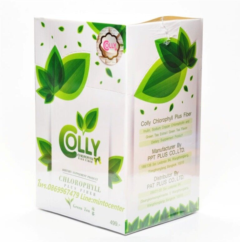 4 Colly Chlorophyll plus Fiber Drink Green Tea, Detox Belly 