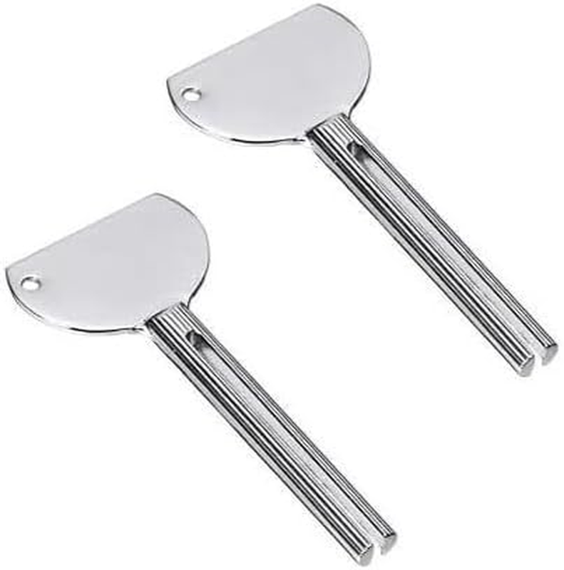 2Pcs Silver Stainless Steels Metal Tube Squeezer Keys Salon Toothpaste Tube Sque