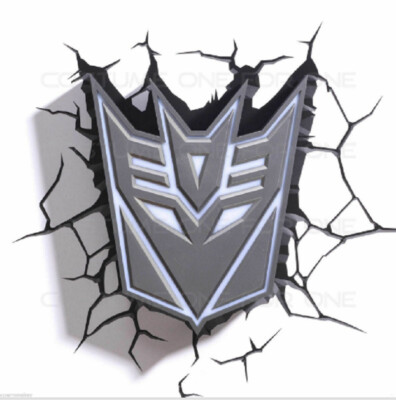 Transformers Shield 3D LED Night Light Decepticon Deco Wall Nightlight