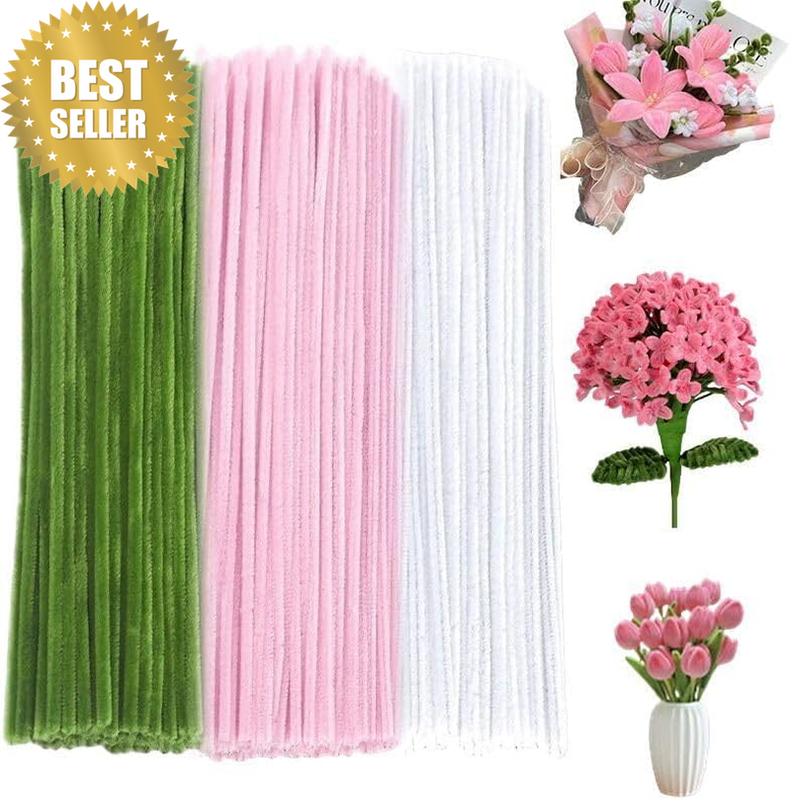 300 Pcs Thick Pipe Cleaners Craft Supplies 3 Assortment Pastel Macaron Color Che