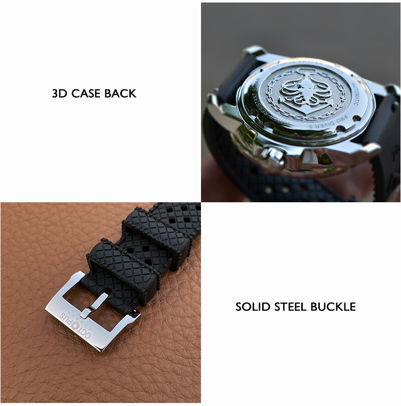 Pre-owned Octopus Men Automatic Watch 40mm Mechanical 30bar Lume Pt5000 Sapphire Bezel