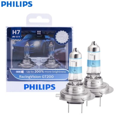 Philips Racing Vision GT200 H4 H7 12V +200% Brighter Light Car Halogen Headlight