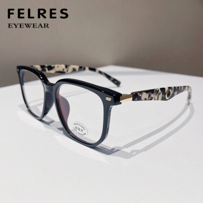Unisex TR90 Square Imitation Wood Anti Blue Light Reading Glasses Retro Glasses