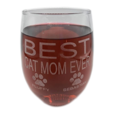 Best cat mom ever wine best sale glass