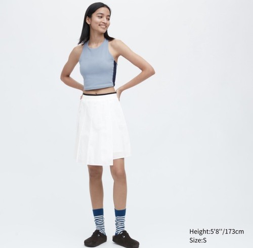 ワンピース JW ANDERSON Women Mid Skirts DR0459PG1090 001 WHITE JW Anderson X Uniqlo + Smocked Skirt