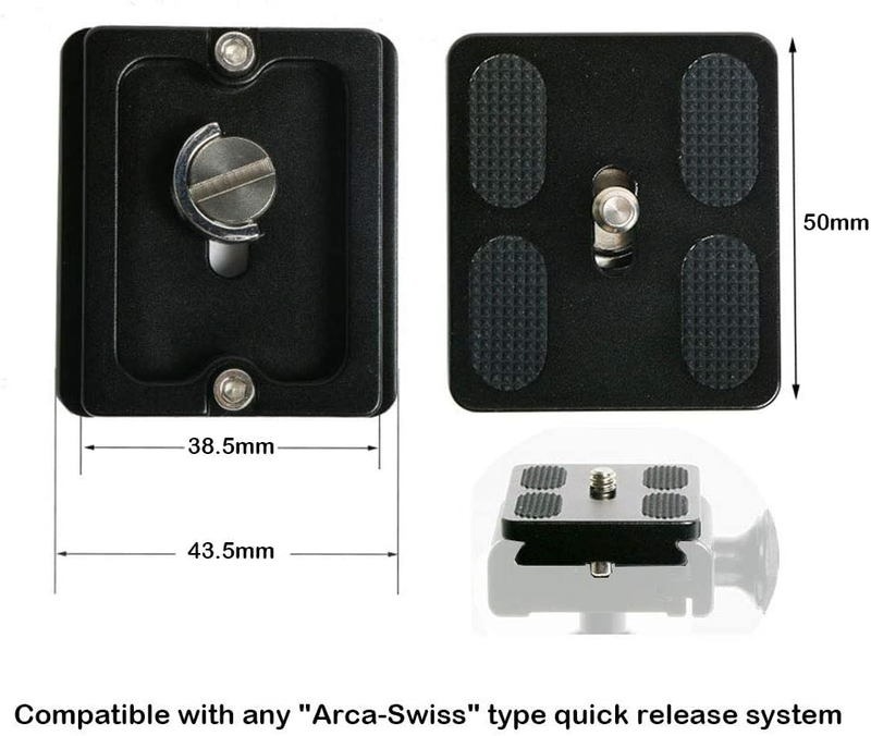 50mm Quick Release Plate Fits Arca-Swiss Standard for Camera Tripod Ballhead (Pa