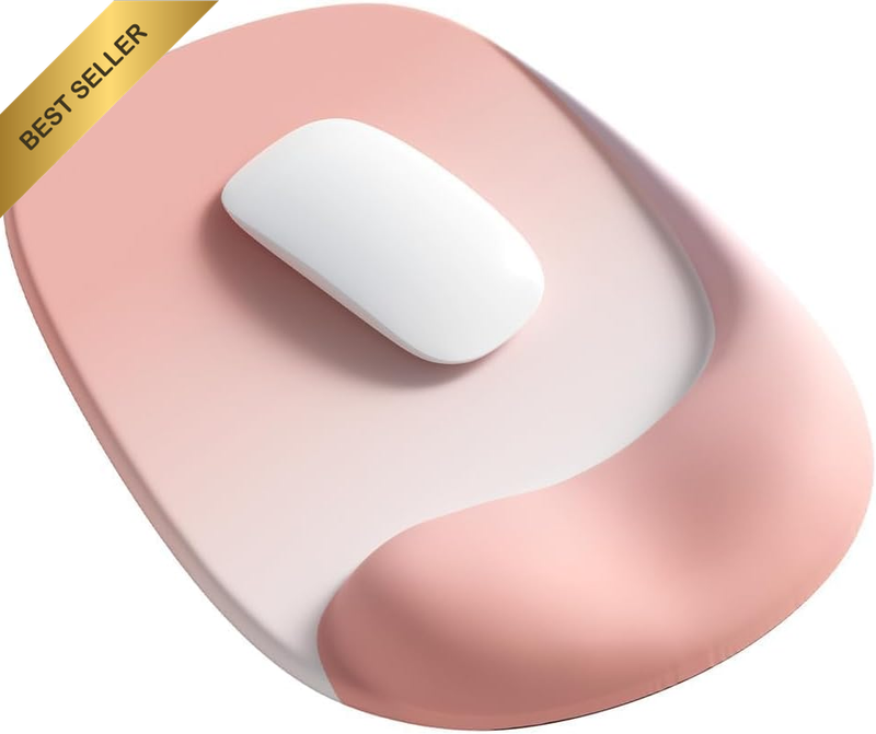 Ergonomic Gel Mouse Pad with Wrist Rest Non-Slip Washable Pink Home Office