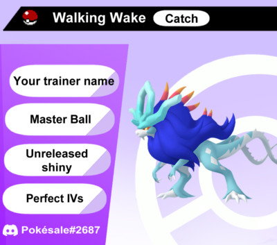 Unreleased SHINY Walking Wake 6 IV for Scarlet / Violet