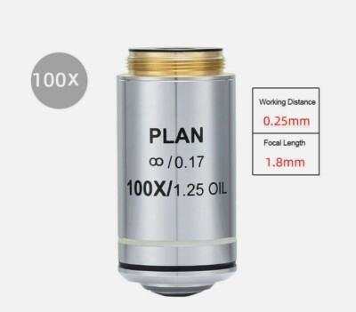 1PC 100X/1.25 Oil PLAN Infinety Objective Lens for Olympus Microscope